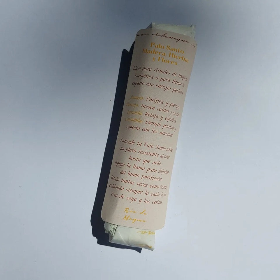 2 Variedades - Palo Santo Bañado en Cera de Soya + Hierbas | Sahumerio Artesanal