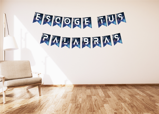 Banderines Galaxia Estilo NASA – Imprimible PDF A4 (Letras y Números)