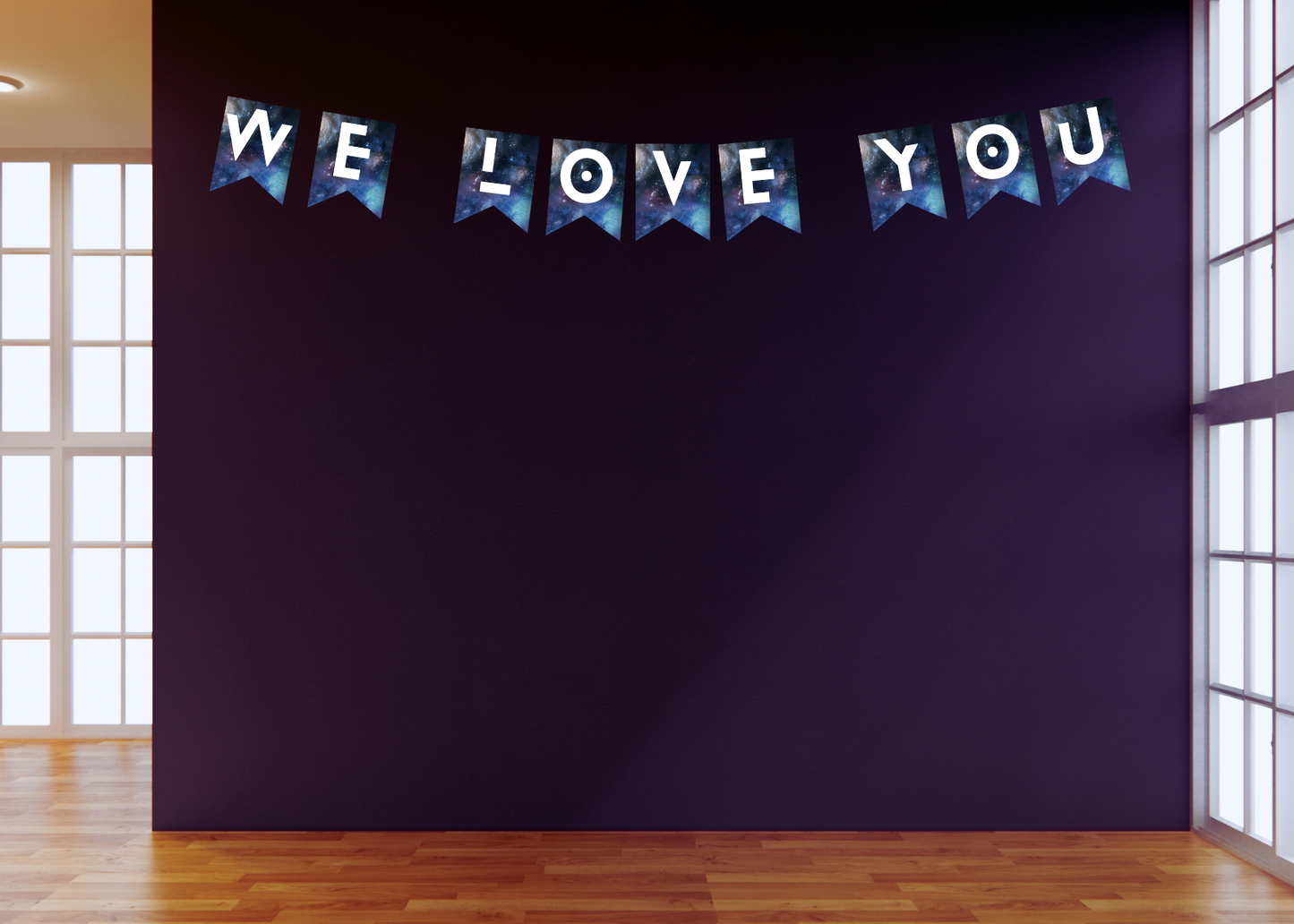 Banderines Galaxia Estilo NASA – Imprimible PDF A4 (Letras y Números)