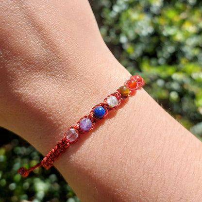 Pulsera 7 Chakras – Macramé con Piedras Naturales (elige tu color)