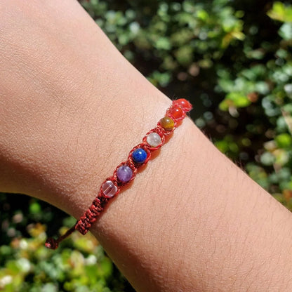 Pulsera 7 Chakras – Macramé con Piedras Naturales (elige tu color)