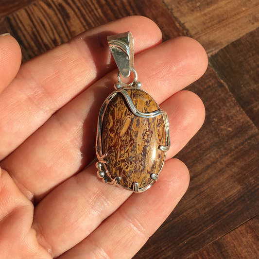 Colgante de Plata 950 con Piedra Caligrafía (Jaspe Miriam) – Pieza única
