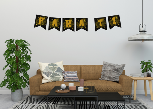 Banderines Diseño Negro y Dorado – Archivo Digital para Imprimir (PDF)