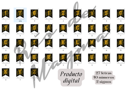 Banderines Diseño Negro y Dorado – Archivo Digital para Imprimir (PDF)