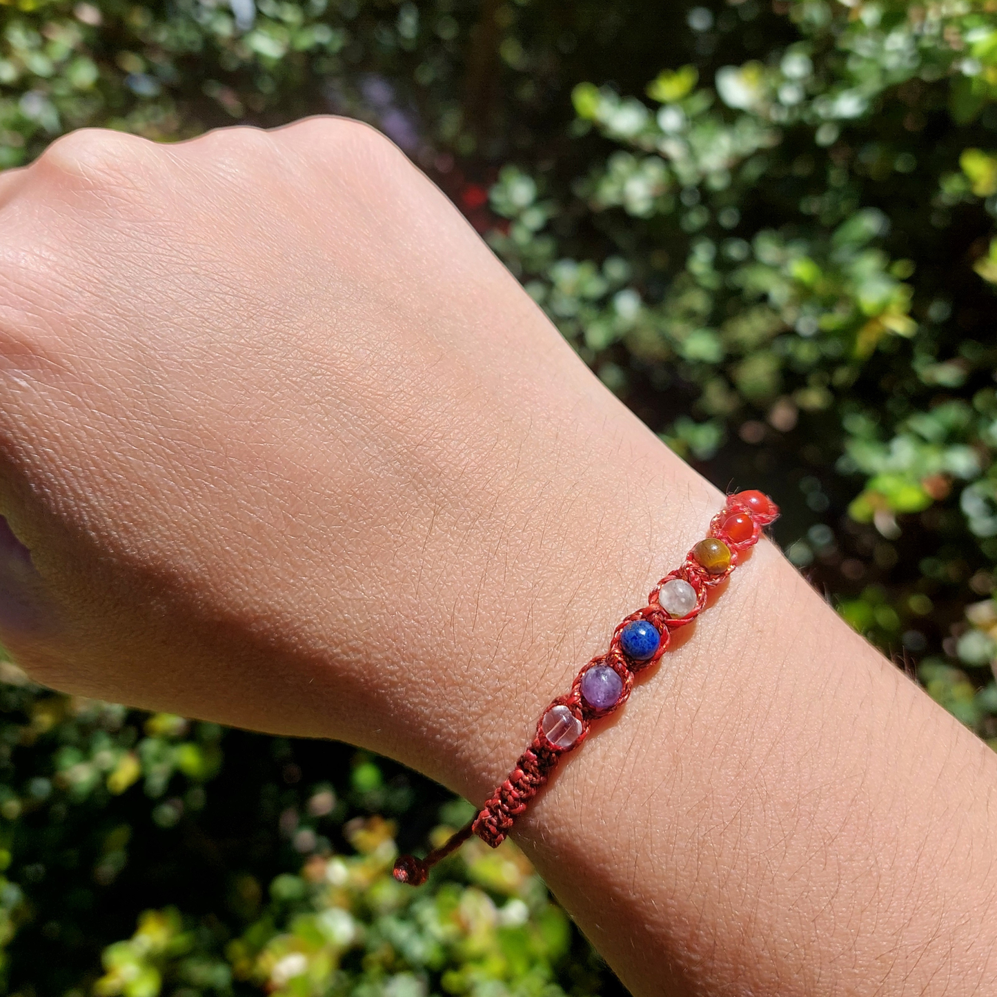 Pulsera 7 Chakras – Macramé con Piedras Naturales (elige tu color)