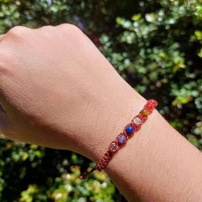Pulsera 7 Chakras – Macramé con Piedras Naturales (elige tu color)