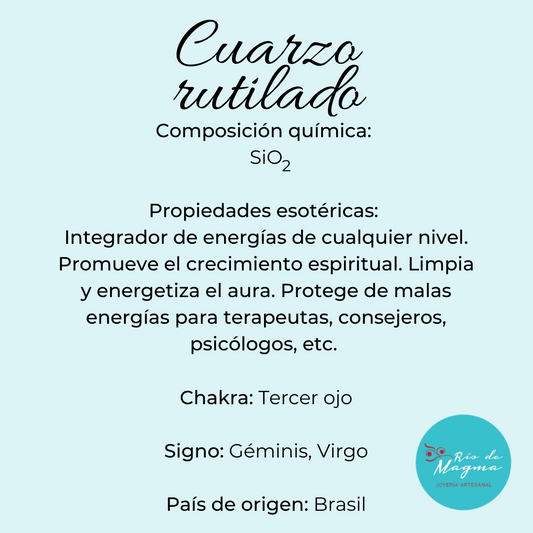 Anillo de Plata 950 con Cuarzo Rutilado Brasileño – Talla 10 (US 5.5) – Pieza única