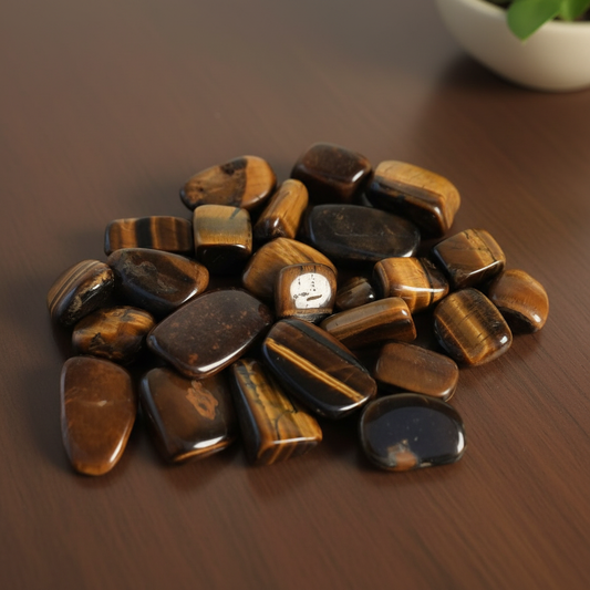 Piedra Ojo de Tigre Tamboreada · Tamaño Bolsillo