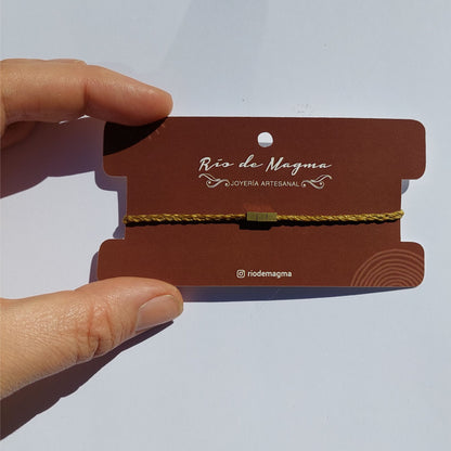 Pulsera Masculina Minimalista · 3 Cuentas de Bronce