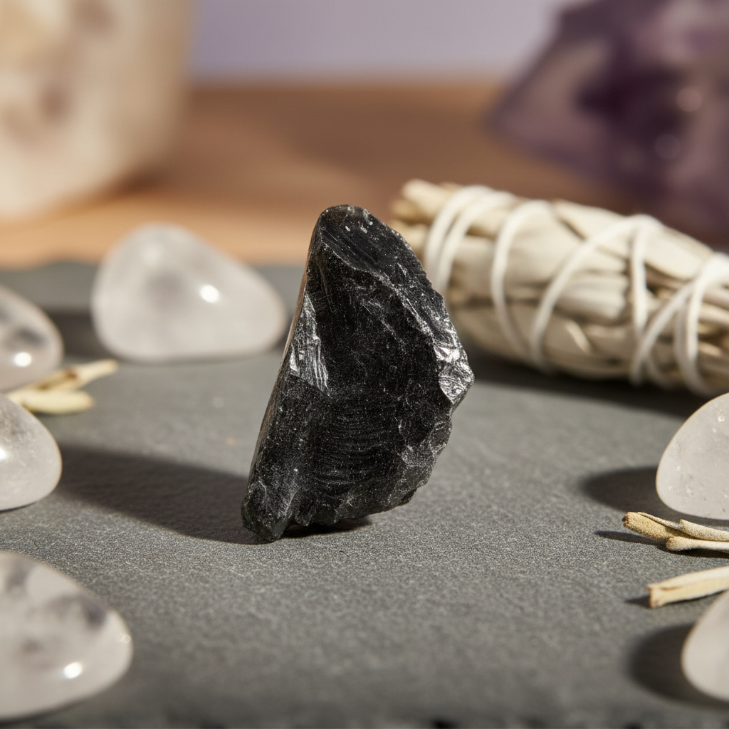 Obsidiana Natural Chilena en Bruto | Cristal de Protección