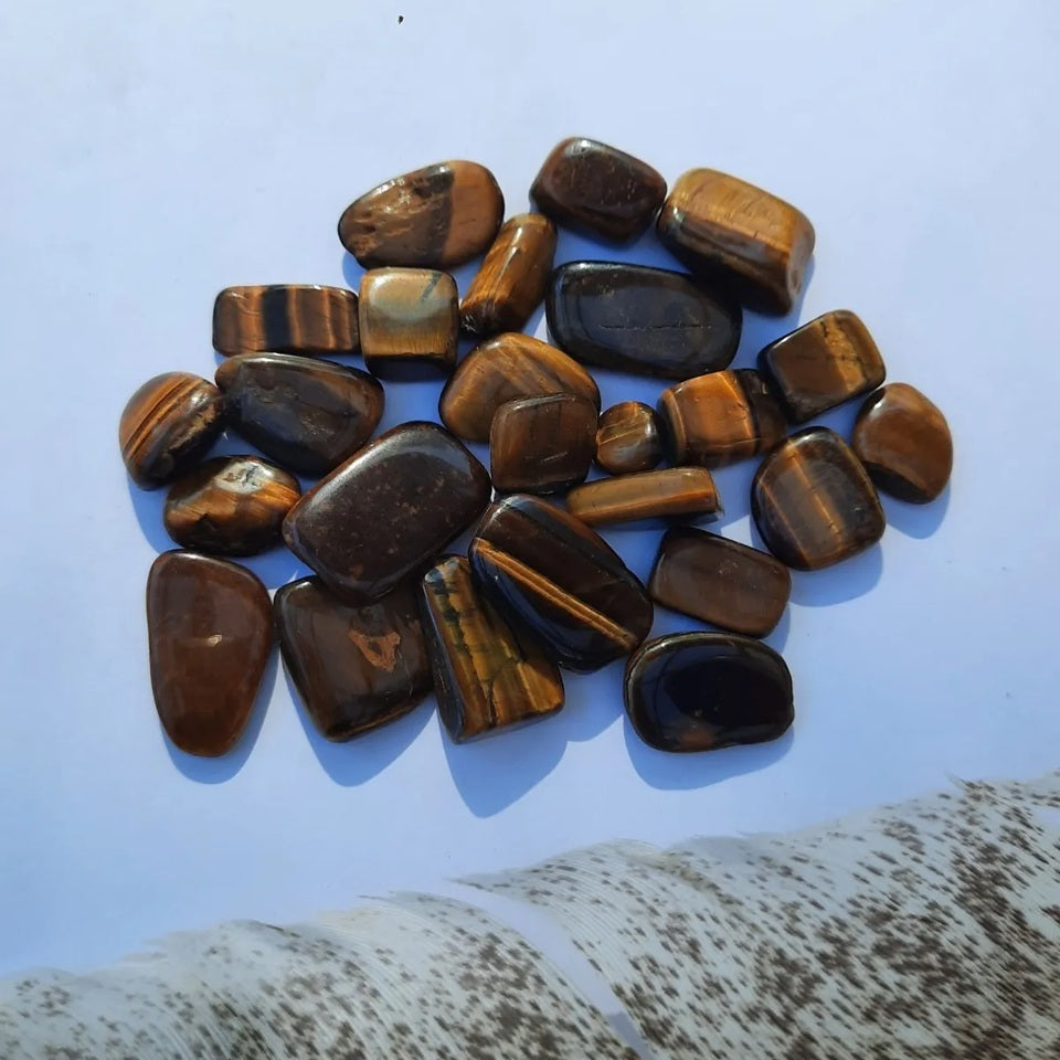 Piedra Ojo de Tigre Tamboreada · Tamaño Bolsillo