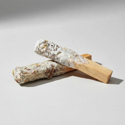 2 Variedades - Palo Santo Bañado en Cera de Soya + Hierbas  | Sahumerio Artesanal