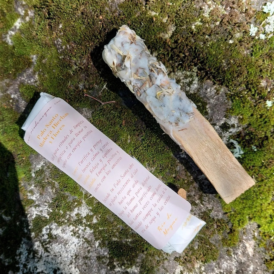 2 Variedades - Palo Santo Bañado en Cera de Soya + Hierbas  | Sahumerio Artesanal