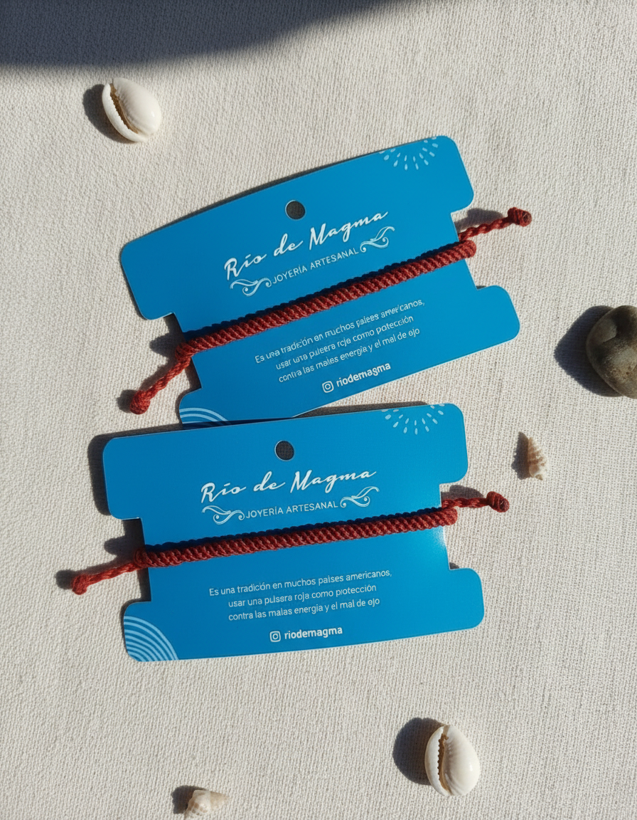 Set de 2 Pulseras Rojas de Protección (Pareja/Amig@s) | Tejidas a Mano