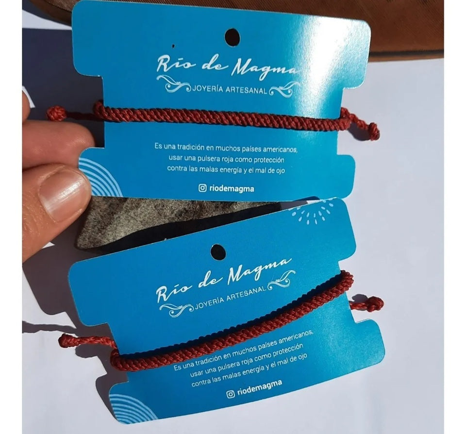 Set de 2 Pulseras Rojas de Protección (Pareja/Amig@s) | Tejidas a Mano